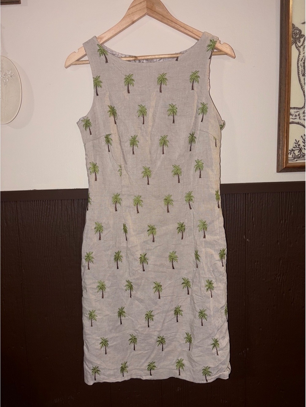 R&K Palm Tree Canvas Sheath Dress
